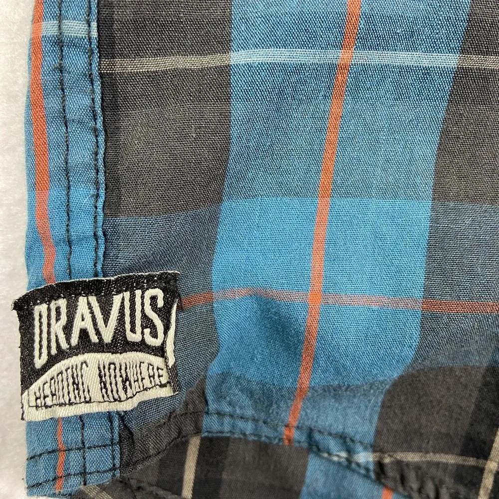 Dravus Long Sleeve Multicolor Plaid Collared Cotton Blend Shirt‎ Size L Large